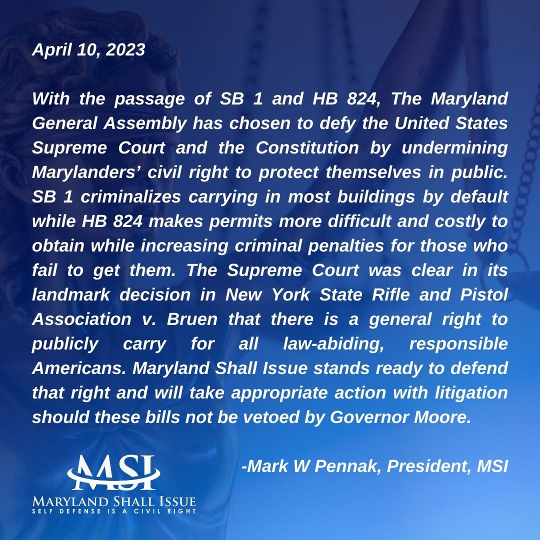 Changes to Legal Handgun Carry in Maryland Maryland Shall Issue®, Inc.