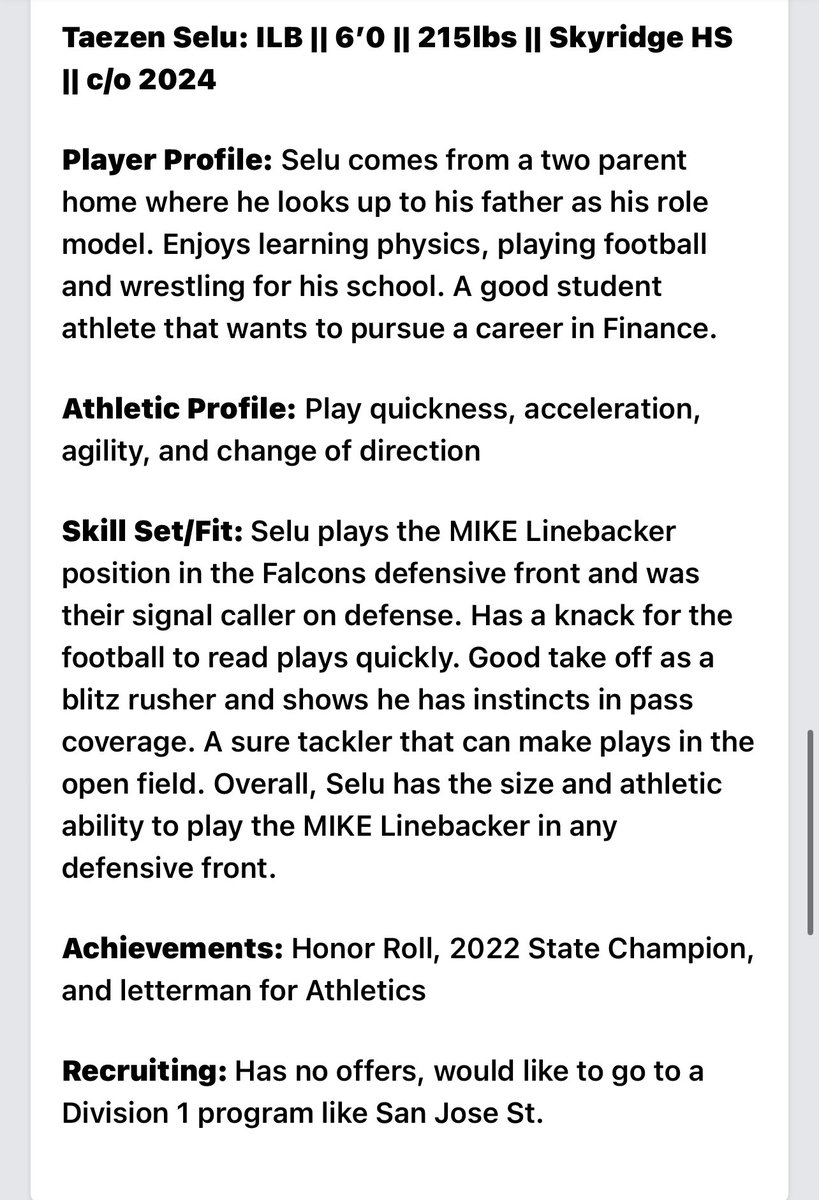 taezenselu's tweet photo. Thank you @PrepRedzoneUT for the amazing write up and can’t wait for the season to start up 
@alpha_lbu @AlphaRecruits15 @skyridgefb @MooseB90 @bangulo @GregBiggins https://t.co/lrUAeVzKwX