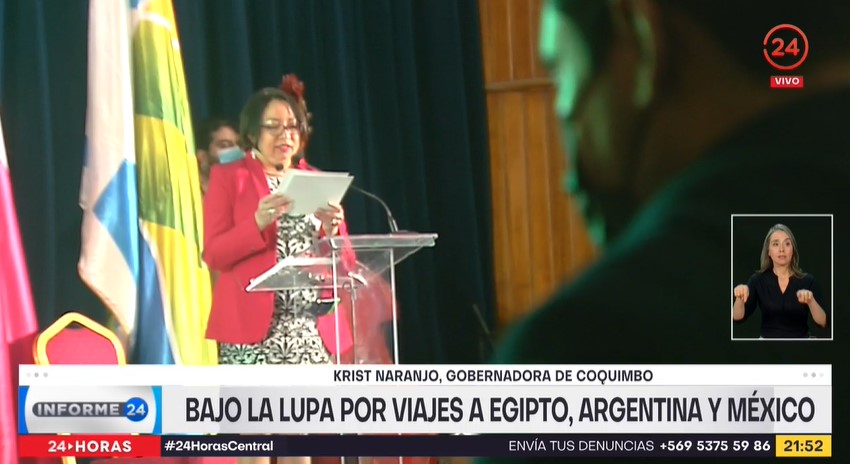 24HorasTVN's tweet photo. #ENVIVO |  Gobernadora de Coquimbo Krist Naranjo bajo la lupa por viajes a Egipto, Argentina y México. #24HorasCentral 

🖥 #TVNPlay ➡️ https://t.co/zQyCTBDD87
📡 En vivo ➡️ https://t.co/dScQTp6tzj https://t.co/YiOWhNkr4X