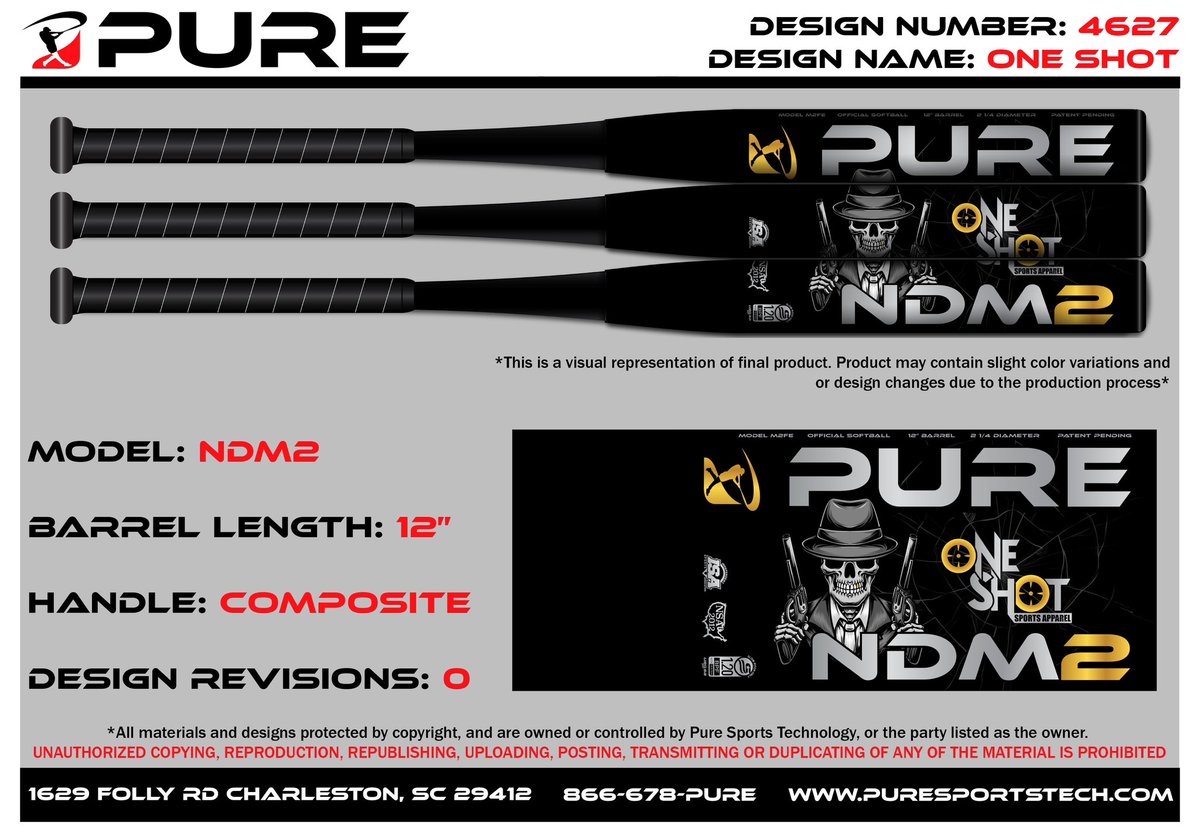 Custom company one shot pure bat?! Cant wait for these come in and get these out to customers! 
#swingpure
#pureis4thepeople