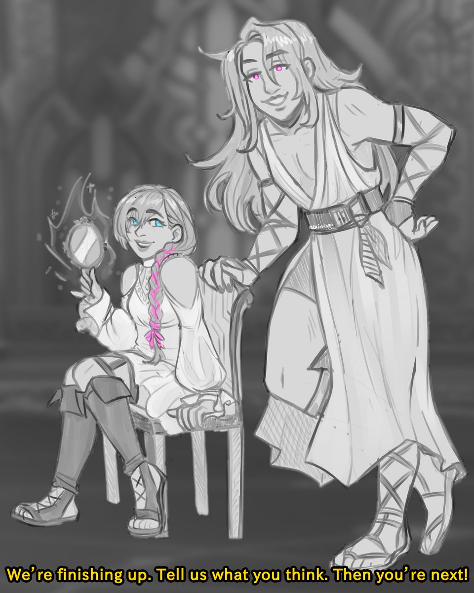meximango's tweet photo. Only got through the first part of this scene, hopefully I'll come back to it someday to finish the comic. The entire scene is very fun~ https://t.co/S41Wcgh0uf