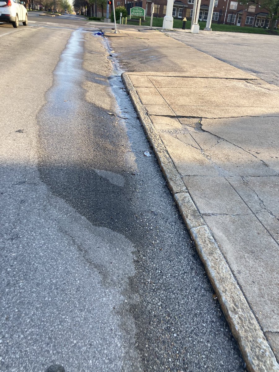 lisakthorp's tweet photo. Hey @stlcsb - water has been running from NW corner of 14th &amp; Chouteau, down 14th, for over a month. Could someone take a look, please? Thanks! ✌️ https://t.co/5fhaHTt4CL