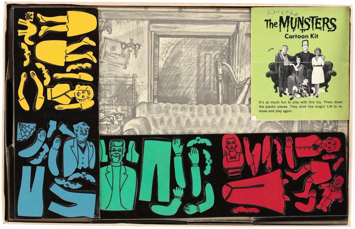hauntorama's tweet image. Vintage The Munsters Cartoon Kit by Colorforms (1965). 
#munsters #MonsterMonday #colorforms #HorrorCommunity