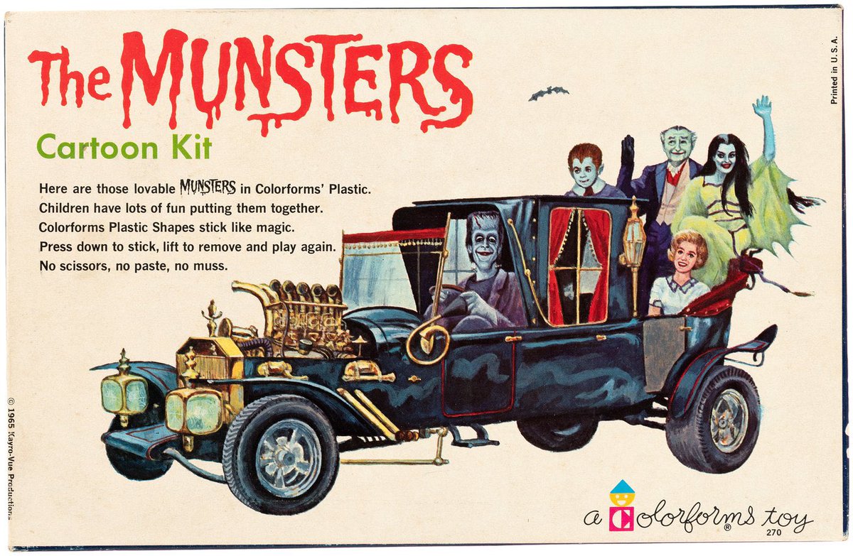 hauntorama's tweet image. Vintage The Munsters Cartoon Kit by Colorforms (1965). 
#munsters #MonsterMonday #colorforms #HorrorCommunity