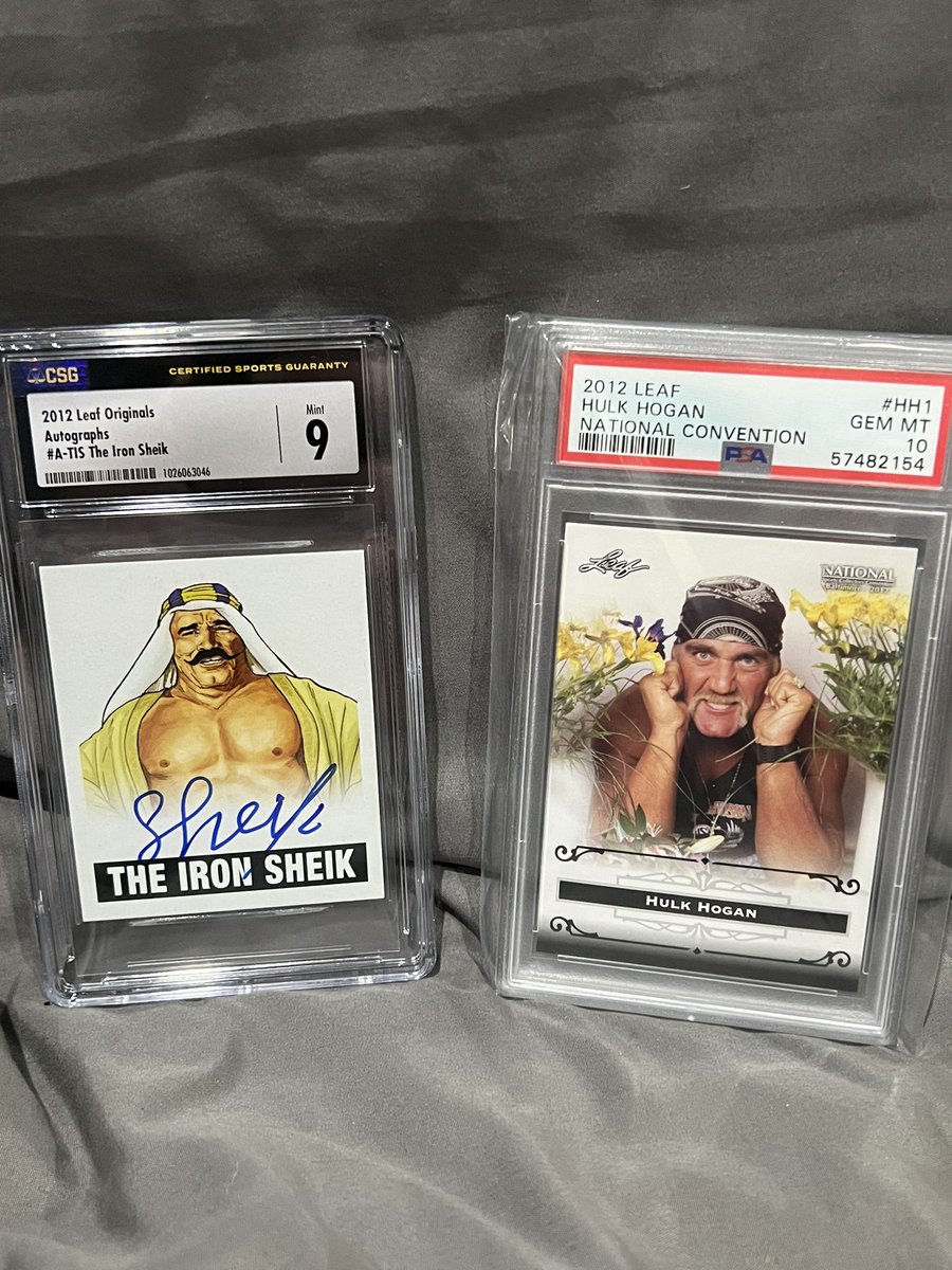 What a rivalry. Never forget when that Jabroni Hulk Hogan cheated and took the belt from the crowd favorite @the_ironsheik Sheiky baby. #wrestlemania #wwe #hulkhogan #ironsheik #wrestlingcards #thehobby #wrestlingallstars #soldmypsasheikandhogantimetogetnewones