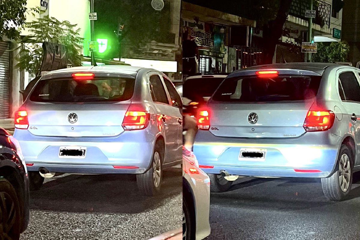 MatiasAntico's tweet photo. A la izquierda, un 208 con luces LED no reglamentarias “quemando” el portón de un Gol. Al lado un Corolla con LED reglamentarios dibuja un corte perfecto en la cola del Gol. El de la izquierda es el que te deja ciego en la ruta. https://t.co/kk5Gfph4qk