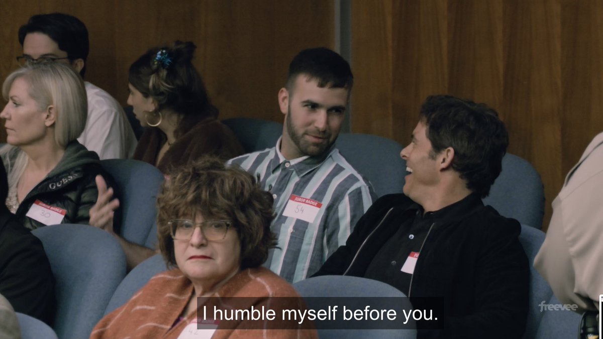 spidermannwh's tweet photo. this interaction alone makes jury duty a 10/10 watch already https://t.co/zOxB12u5Ay