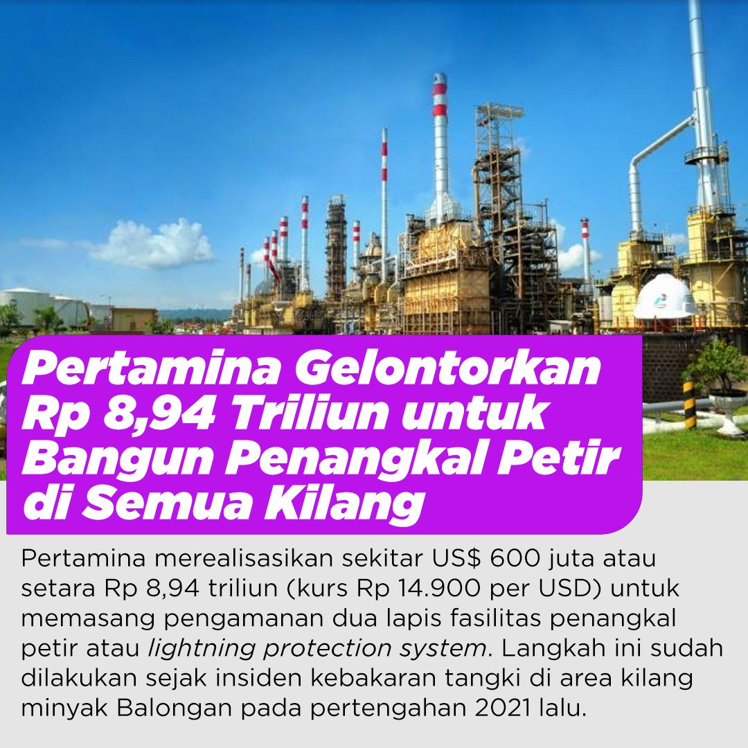 Jaga Keamanan, Pertamina gelontorkan hingga 8,94 Triliun untuk bangun penangkal petir di semua kilang dan lakukan pengamanan dua lapis.
<a href="/pertamina/">PERTAMINA</a>
@KemenBUMN
#Pertamina
#EnergyToday
#EnergyTodayID
#TheEnergyToday