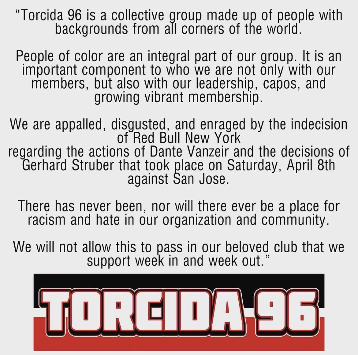 Torcida_96's tweet photo. No tolerance for hate. https://t.co/m3cHqXVAjy