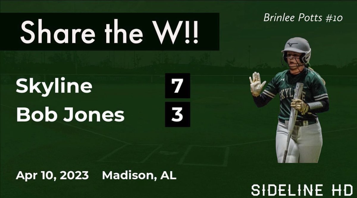 SkylineVikingsb's tweet image. Big win over 7A Bob Jones!! @Olivia_Treece had 11 strikeouts on the day! @sagelew40233611 had 2 hits and 7th grader Eva Gates had a big triple as well!