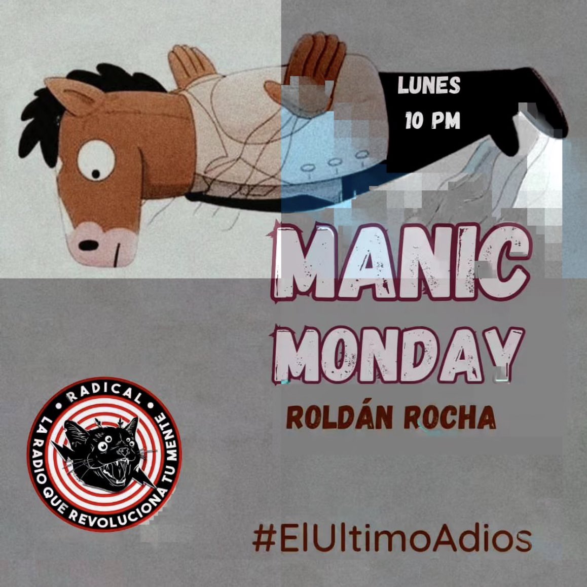 OnlineRadical's tweet photo. Hoy nos toca darle el último adiós al #MANICMONDAY! Los invitamos a darle la despedida al reptiliano @Roseblood0985 en punto de las 22:00 solo x RADICAL! ⚡️📻🎸👊🏻🐍🦖🦎🐊🛸👽

#AdiosVaquero 

https://t.co/T6DeqSVEJE… https://t.co/8EFJxnnjHh
