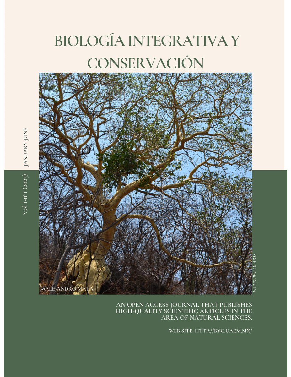 Daxua453451's tweet photo. Biología Integrativa y Conservación is now accepting manuscripts for its special issue dedicated to #Dryforests.
BIC is a new Mexican journal hosted by #UAEM through #CIByC who publishes original research focused on the #neotropical region.
#biodiversity https://t.co/bwvPCJAPub