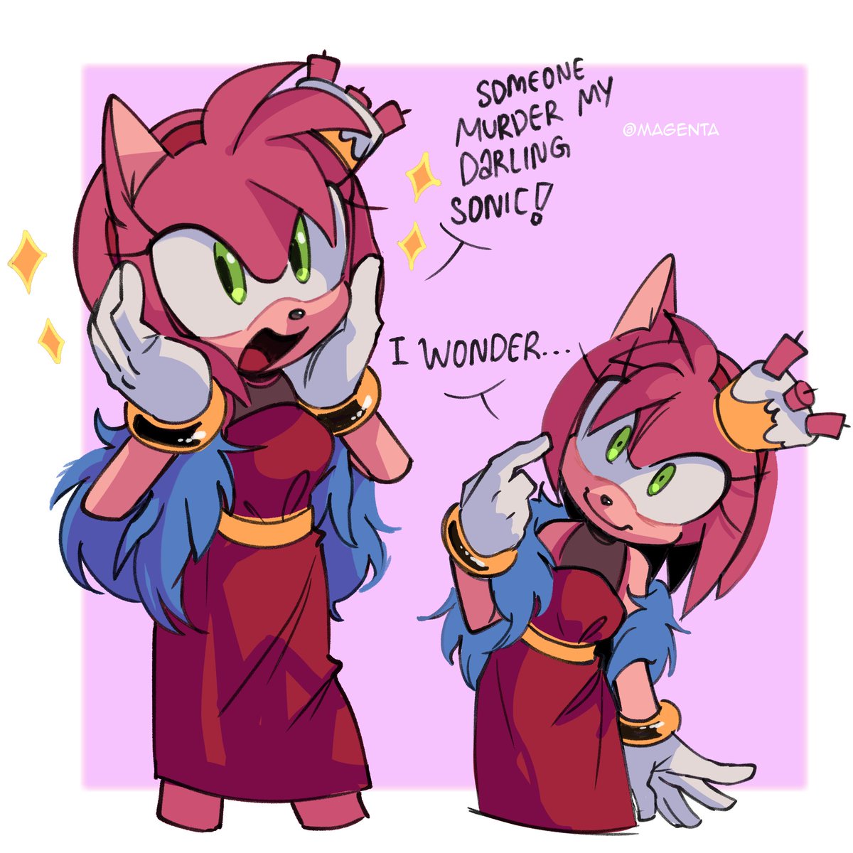 🌸magenta_mel🌸🇵🇸 on X: Have Sonamy in my au💗💙🧍‍♀️ And