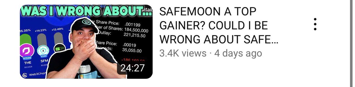 Wtf after 69 videos fudding safemoon, you just can’t make this up…🤣🤡