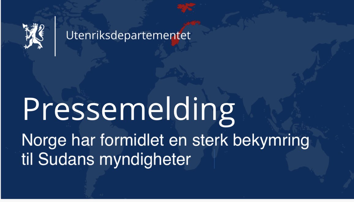 – Vi har formidlet til sudanske myndigheter vår sterke bekymring over den svært farlige situasjonen for diplomatene i Khartoum. Vi ber sudanske myndigheter om å gjøre alt de kan for å etterleve plikten  til å beskytte diplomater - <a href="/AHuitfeldt/">Anniken Huitfeldt</a>