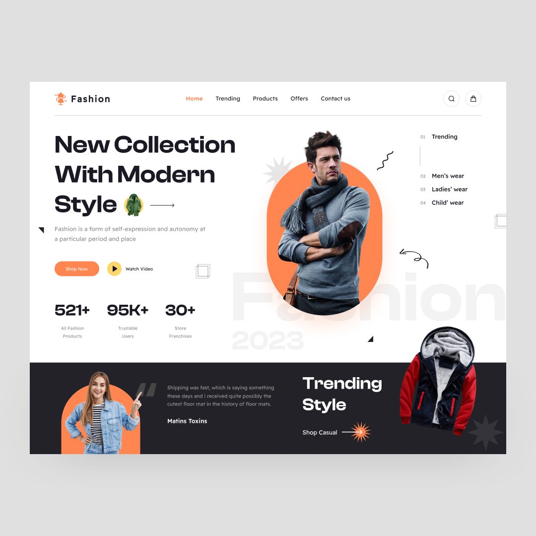 Fashion Website Landing Page - Hero Section

#fashionwebsite
#onlineshopping
#fashiontrends
#styleinspiration
#wardrobeessentials
#personalstyle
#bodypositivity
#fastshipping
#fashioncommunity
#curatedcollection