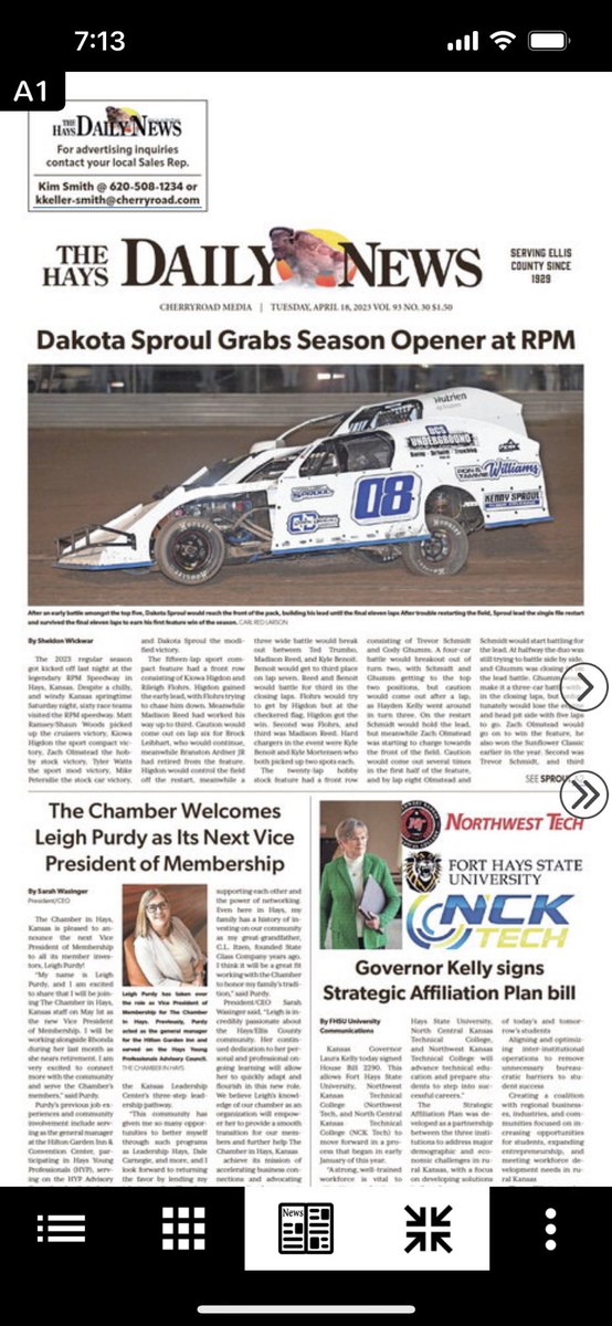 SheldonWickwar's tweet photo. That is now two cover articles so far this season! #aspiringjournalist #kansasracing #imcaracing https://t.co/bJAgSD4u7j