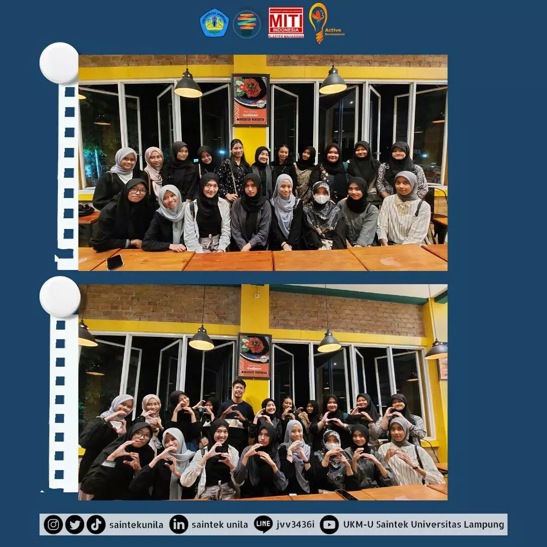 saintekunila's tweet image. [Telah Terlaksanakan]

Buka bersama teman-teman UKM U Sains dan teknologi Universitas Lampung

Jum&apos;at, 14 April 2023

Semoga tetap semangat dalam menjalankan ibadah puasa bagi yang menjalankanyaa

#saintekunila
#activedevelopment
#mudaberinovasi
#universitaslampung