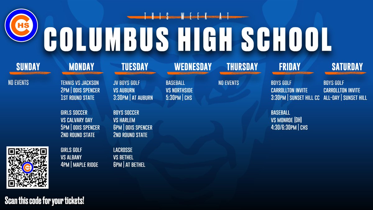 This week in Columbus HS Athletics. Go Blue Devils! #WeAreColumbusHS #BlueHell