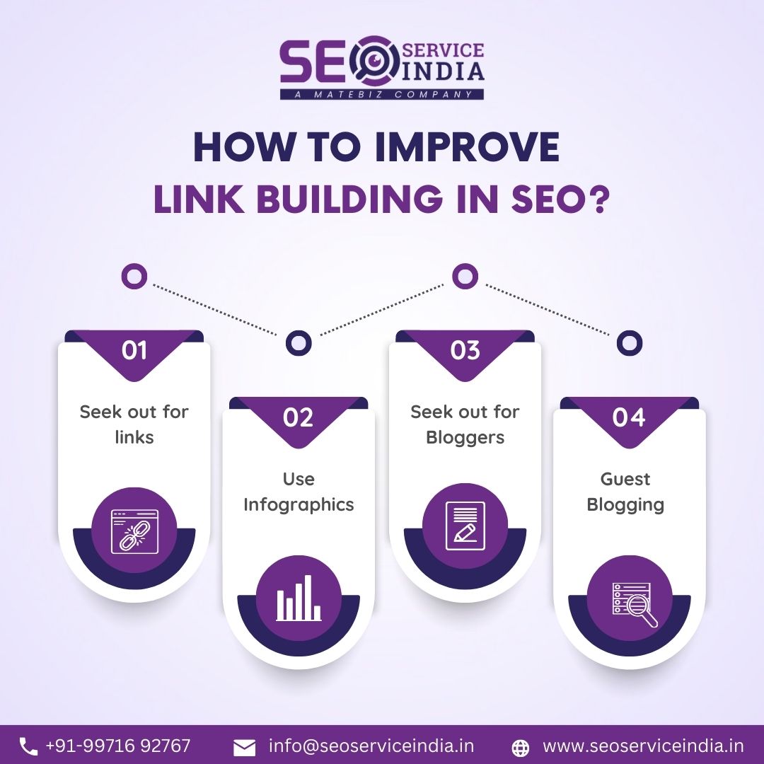 Improving link building in SEO involves various strategies that can help increase the number and quality of links pointing to your website.

#seoserviceindia #guestblogging #SEO #backlinks #guestposting #guestpost #guestpostservice #google #websitetraffic #seoservices #website