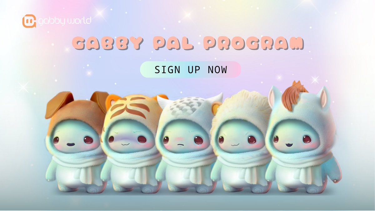 gabby_world_'s tweet photo. 🤝 Revised Gabby Pal Program 🤝

We have decided to lower our entry barrier for the Gabby Pal Program! 🥳

If you are a KOL (with 3k followers and above), looking to collaborate with an emerging #AIGC Social-fi project, we welcome you to apply! 🧡

Full details: https://t.co/HMNwQNfEjZ

Sign up now! 👇https://t.co/6K5We3susY
#web3 #Ambassadorprogram #influencers #NFT #GabbyWorld