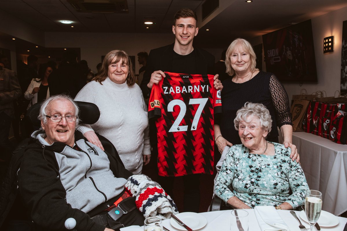 CareSouthUK's tweet photo. Resident receives red carpet treatment at AFC Bournemouth 📸⚽🍒

#CastleDene resident, Eileen, amongst others, recently attended @afcbournemouth player kit sponsor evening on our behalf and met with footballer, Zabarnyi, who we are sponsors of.

#FoodFunFriendship #CareSouthUK https://t.co/LqiYZ0zn0V