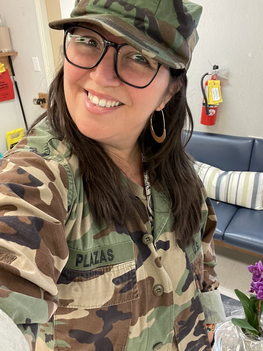 Month of the Military Child and today is Service Color Day, as you can see I borrowed some old camouflage uniform from my husband and wearing it with so much pride. I have loved being a military spouse and Navy Brat’smom#familyliaison#militaryspouse#militarychildren#grateful🙏🏻