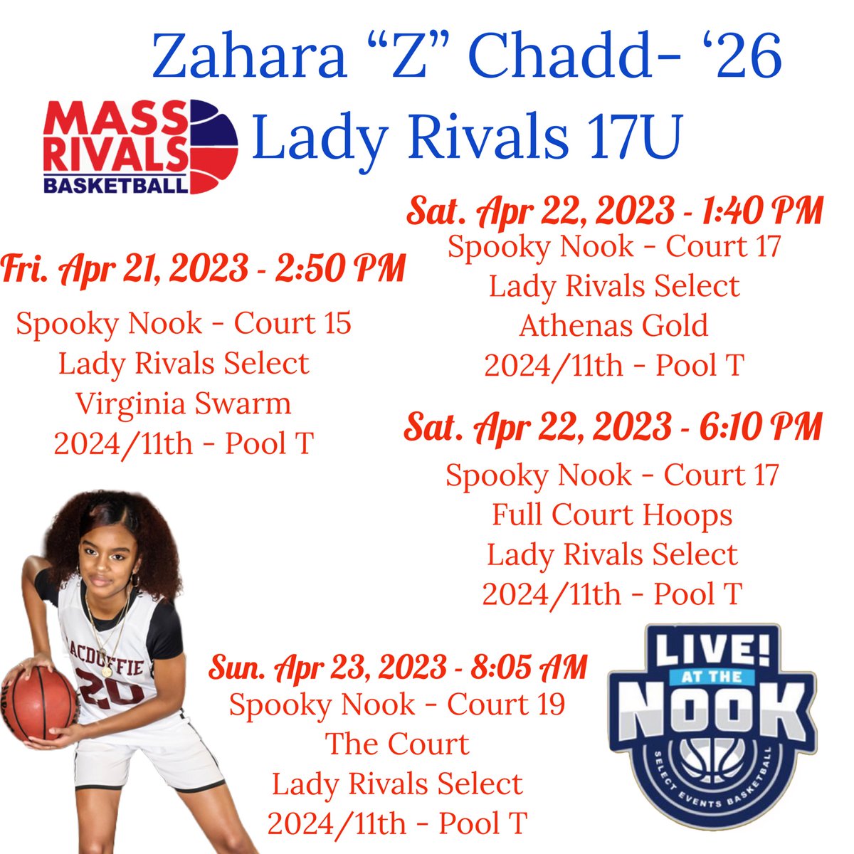 ZaharaChadd's tweet photo. A great way to spend a weekend…doing what I love ❤️ #aau #ballislife #jumpZ @LadyRivals @IAMCoachU1 https://t.co/u9ZUaaX40c