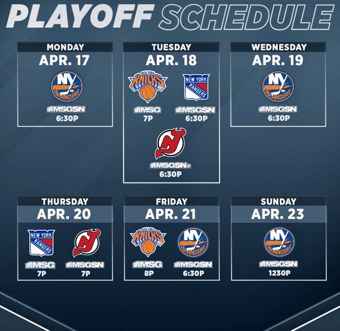 EmersonVending's tweet photo. All happening this week at @TheGarden. If you can’t be there, see you at your favorite bar. #emersonamusements #MSG #playoffs https://t.co/1YO0bNjtO5