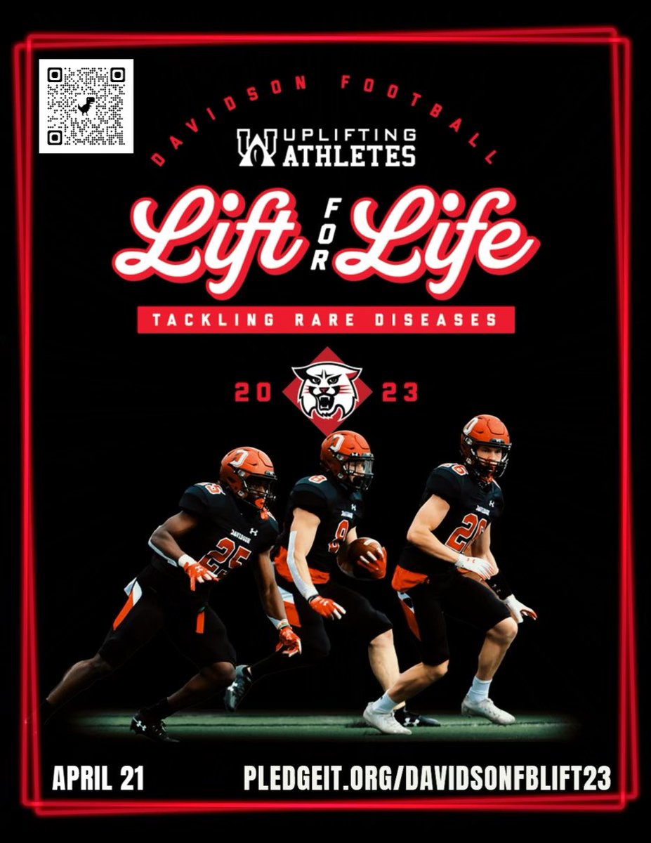 Davidson Football (@davidsonfb) on Twitter photo Could not be more excited about our annual Lift For Life Event with <a href="/UpliftingAth/">Uplifting Athletes</a>โผ๏ธ Please consider joining us in helping the rare disease community and stay tuned to watch us move some weight around on Friday!
Link to donate is below. #WE #PACE
pledgeit.org/davidsonfbliftโฆ Could not be more excited about our annual Lift For Life Event with <a href="/UpliftingAth/">Uplifting Athletes</a>โผ๏ธ Please consider joining us in helping the rare disease community and stay tuned to watch us move some weight around on Friday!
Link to donate is below. #WE #PACE
pledgeit.org/davidsonfbliftโฆ