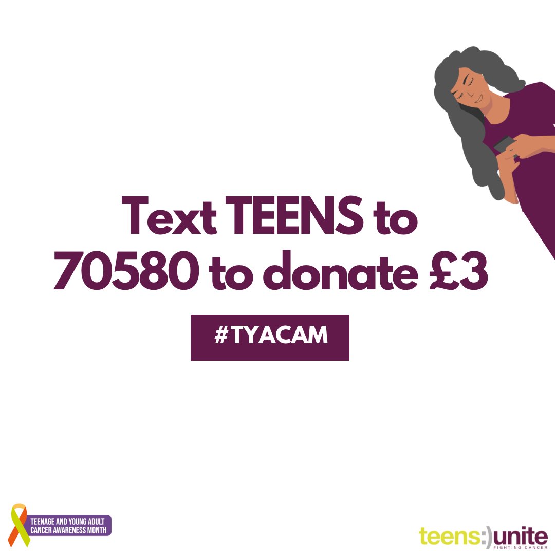 teensunite's tweet photo. Cancer goes far beyond medical treatment. Help us raise awareness this #TYACAM on support systems like Teens Unite, as well as the other fantastic charities tagged below. Together, we can make a difference this April. 💜💚 #youngcancer #teencancer https://t.co/XrKRZWBGQq