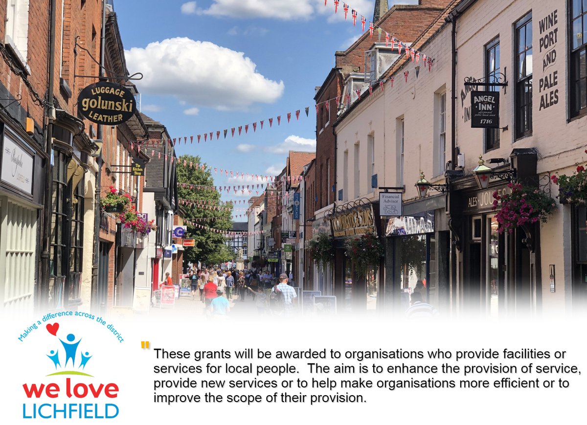 There's still time to complete and submit an application to the We Love Lichfield Community Fund!

Grants of up to £1,000 are available to organisations working within the Lichfield District. Apply online via: staffordshire.foundation/grants/welovel…

<a href="/Lichfield_DC/">Lichfield District Council</a>
<a href="/LichfieldLive/">Lichfield Live®</a>
<a href="/LichMercury/">Lichfield Mercury</a>