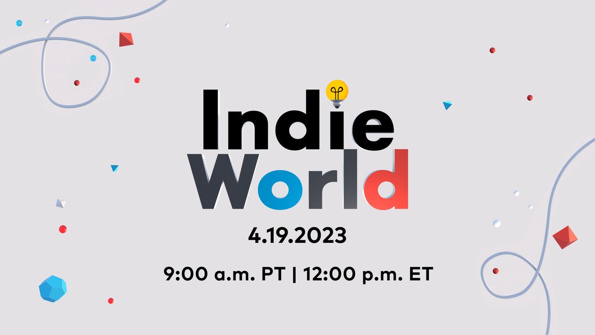 Join us tomorrow, April 19, at 9:00 a.m. PT for a new #IndieWorld Showcase! Tune in for roughly 20 minutes of reveals, announcements, and updates on indie games for Nintendo Switch!

Watch it live here: ninten.do/6017gzeiU