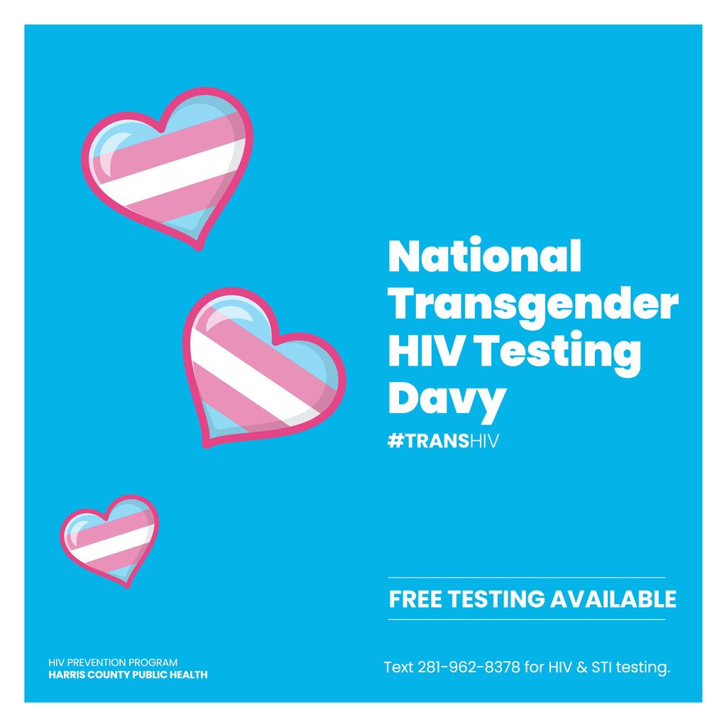 Today is National Transgender HIV Testing Day, please consider getting tested for HIV. Results available in minutes! 

#TransHIV
#houston #transgenderrights #transhealth #htx #queerhealth