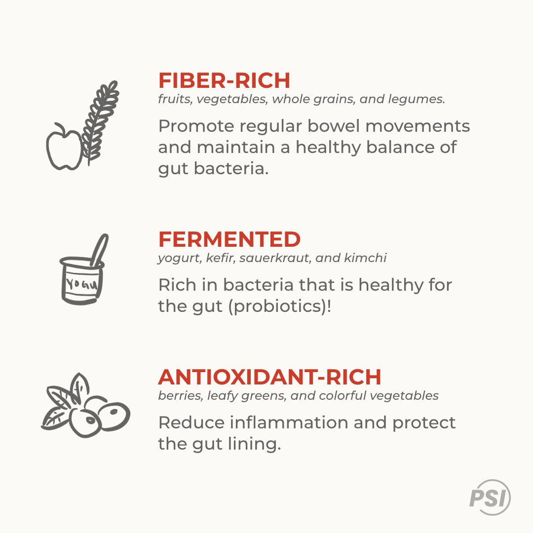 psiservice's tweet photo. There’s a strong link between the gut and the brain! A healthy gut can boost your mood, improve cognitive function, and lower stress levels. Add these 6 foods to your diet so you can keep your gut healthy. Your mind will thank you! https://t.co/uh4aixfxeM