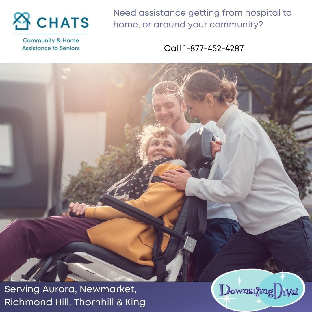 DivaYorkWest's tweet image. CHATS' drivers escort clients to and from medical appointments, grocery stores, malls, errands, and CHATS programs. 

More info - chats.on.ca/transportation…

 #downsizingseniors #downsizingmanager #movingseniors #seniormovemanager  #NASMM #downsizingforseniors #Aurora #Newmarket #Ri