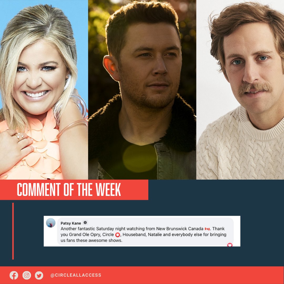 CircleAllAccess's tweet image. We love ALL our fans who come from far and wide to join us EVERY Saturday night for some awesome performances on Opry Live! 🌎🎶 #CommentOfTheWeek⁠