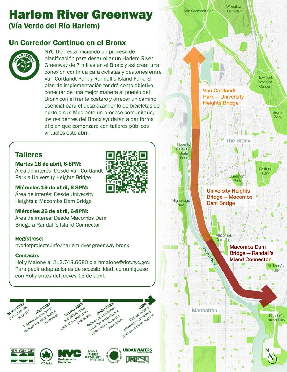 HarlemRiverWG's tweet photo. Join us tonight, tomorrow &amp; next week as Bronx Residents meet with @NYCDOT to reclaim &amp; recreate the #HarlemRiverGreenway #Greenways4NYC - @NYCMayor committed to a #BXgreenway from @randallsisland to @VCPark1 - but you need to get involved! https://t.co/9FsmSTSXgd PLEASE SHARE! https://t.co/Z1aGIAi5TR