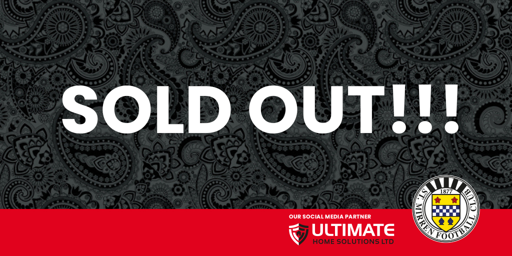 saintmirrenfc's tweet photo. Home end tickets for Saturday's cinch Premiership match are now SOLD OUT‼️ 

Thank you for your brilliant support 👏👏

#OurStMirren #COYS https://t.co/PJMU6ej02X