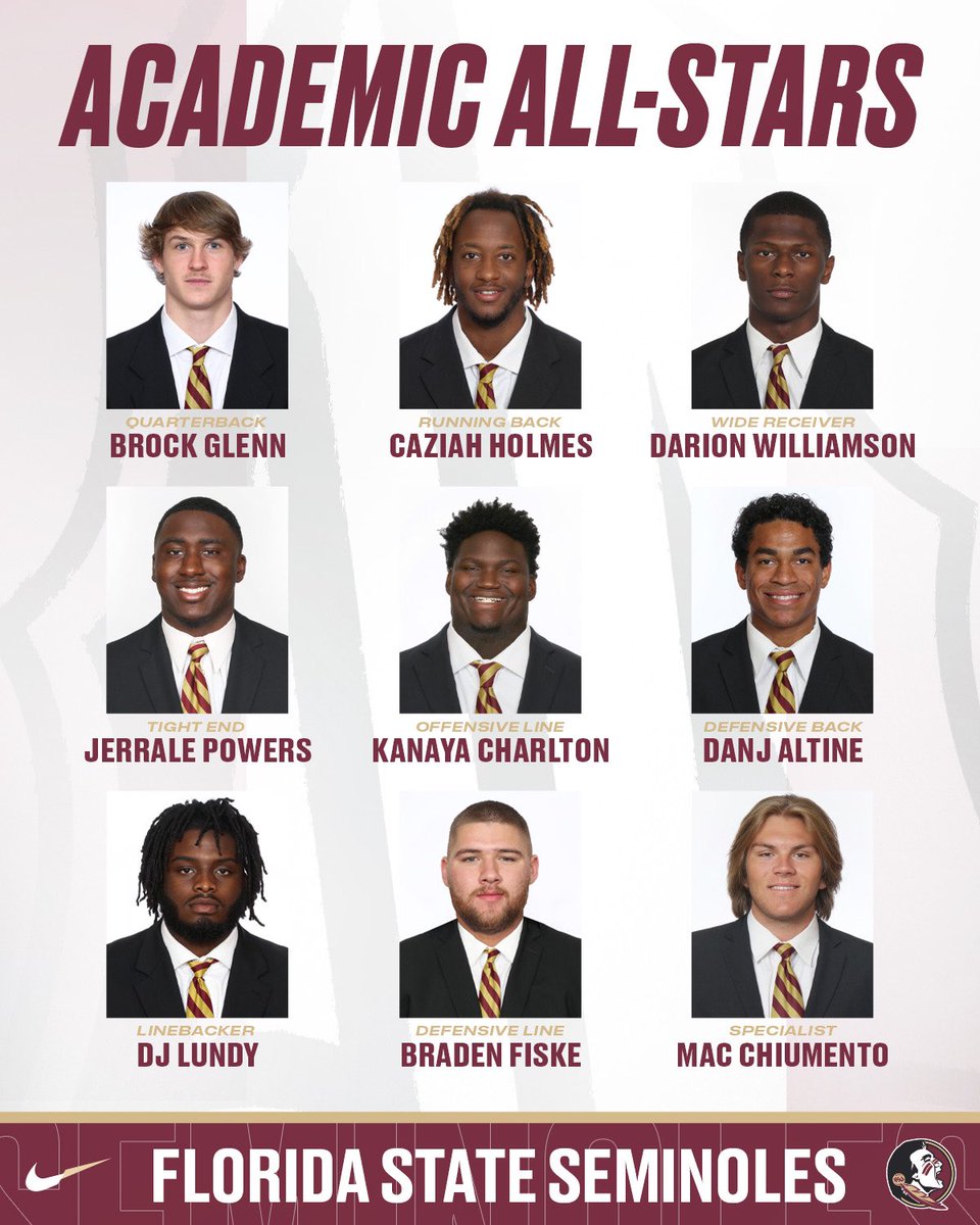 Congratulations to this week’s Academic All-Stars!

#NoleFamily