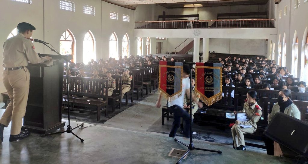prodefkohima's tweet photo. NCC cadets of Japfu Christian College, Kigwema, #Nagaland participated in a Debate cum Seminar on #GlobalWarming, #wastemanagement, #NaturalResources &amp; #EnvironmentalPollution, during the week-long celebration of #EarthDay2023.  @SpokespersonMoD @HQ_DG_NCC @nccner @PIBKohima https://t.co/5KIUxTy0Lw