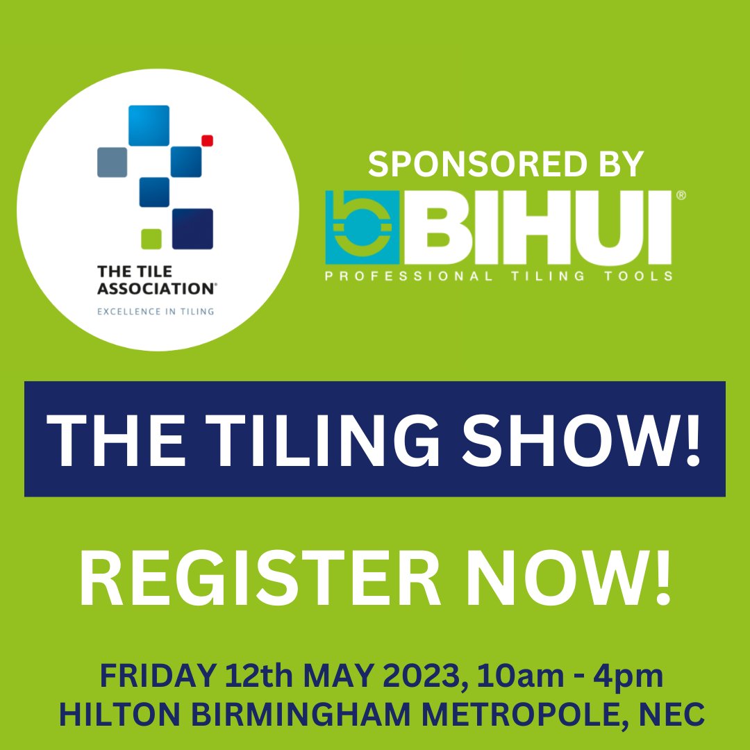 The Tiling Show returns to the Hilton Birmingham Metropole on 12th May 2023.

It’s free to attend from 10am – 4pm so why not come along to the annual Show for the Tiling industry!

4 hours free parking will be available.

ttaawards.com/tiling-show/