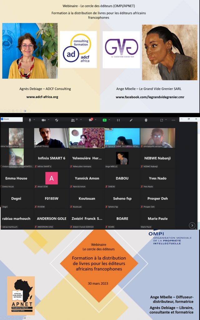 AGNES DEBIAGE (@agnesdebiage) on Twitter photo Avec Ange Mbelle (<a href="/legrandvidegren/">GVG</a>), webinaire ➡️ DISTRIBUTION DU LIVRE EN AFRIQUE. Concret et illustré de retours d'expériences. 50 éditeurs africains inscrits. Sous l’égide <a href="/WIPO/">World Intellectual Property Organization (WIPO)</a> et APNET. Coordonné par <a href="/raphthierry/">Raphaël Thierry :-}</a> #afrique #network #editeursafricains #adcfafrica Avec Ange Mbelle (<a href="/legrandvidegren/">GVG</a>), webinaire ➡️ DISTRIBUTION DU LIVRE EN AFRIQUE. Concret et illustré de retours d'expériences. 50 éditeurs africains inscrits. Sous l’égide <a href="/WIPO/">World Intellectual Property Organization (WIPO)</a> et APNET. Coordonné par <a href="/raphthierry/">Raphaël Thierry :-}</a> #afrique #network #editeursafricains #adcfafrica