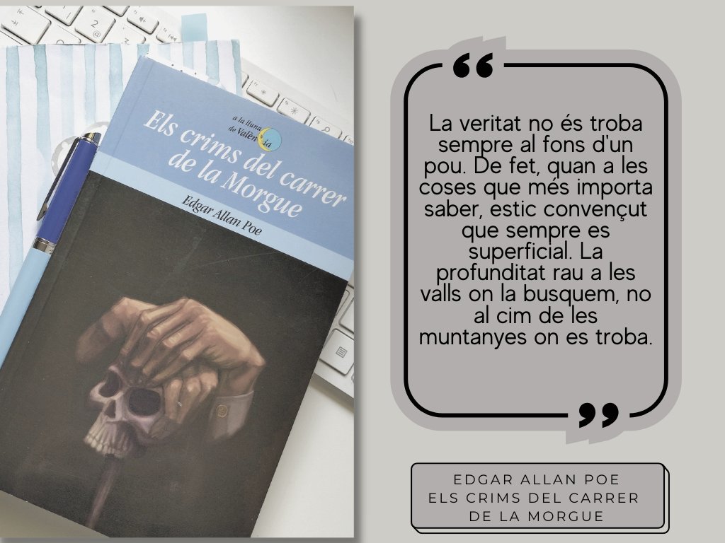 nuriabruixeta's tweet photo. Comencem a preparar el proper club de lectura. Serà el dilluns 8 de maig i ens trobarem per comentar 'Els crims del carrer de la Morgue' d'Edgar Allan Poe. Ja podeu passar per @bibliotaradell  a buscar el vostre exemplar. 

#cublectura #novellanegra #dillunsnegres #boneslectures https://t.co/KQsQX2kj69