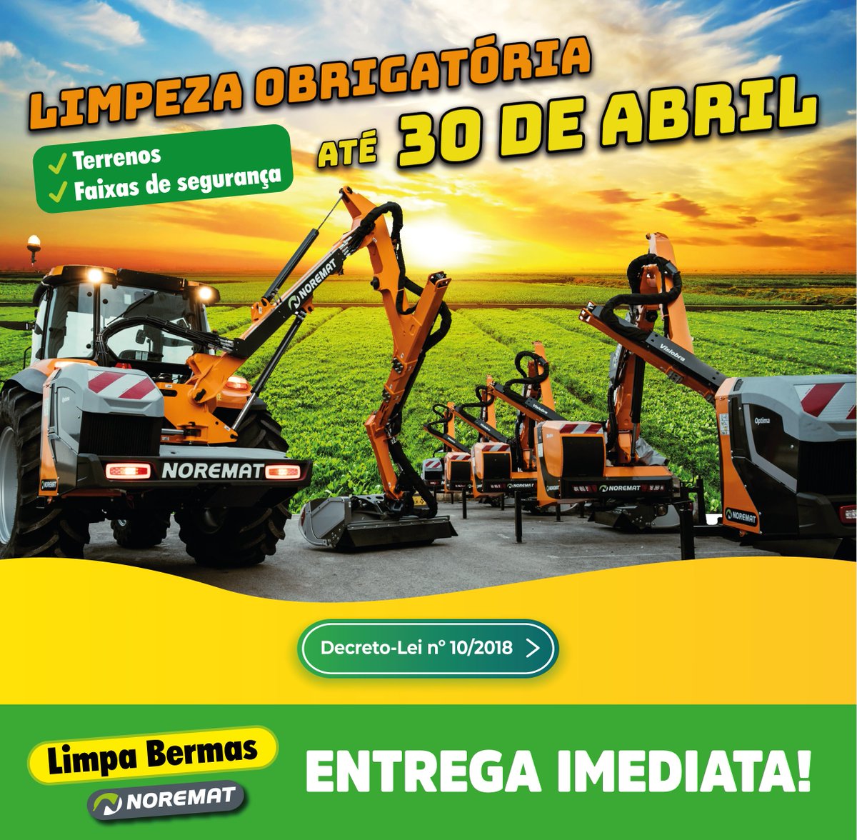 CertomaPt's tweet photo. ⚠️ AVISO ⚠️

🚧 Limpeza de terrenos e faixas de segurança até 30 de abril

O nosso contributo 🍀🌿 Limpa bermas NOREMAT https://t.co/nSf94jOI9p