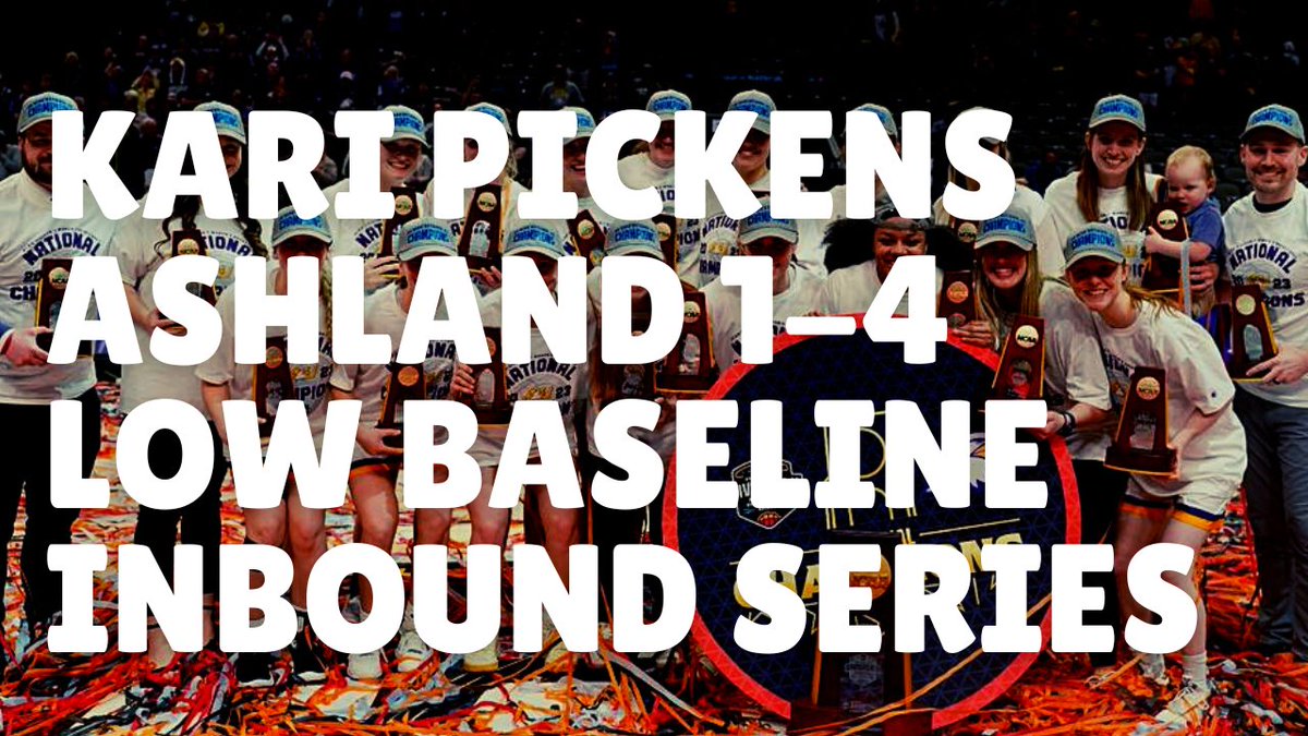 Get matchups the ball using isolations, post ups + some great zones plays.

2022-23 NCAA D2 National Champions Ashland University and head coach Kari Pickens run this effective 1-4- low baseline inbound series that works.

youtu.be/Dl_g04X1WJs