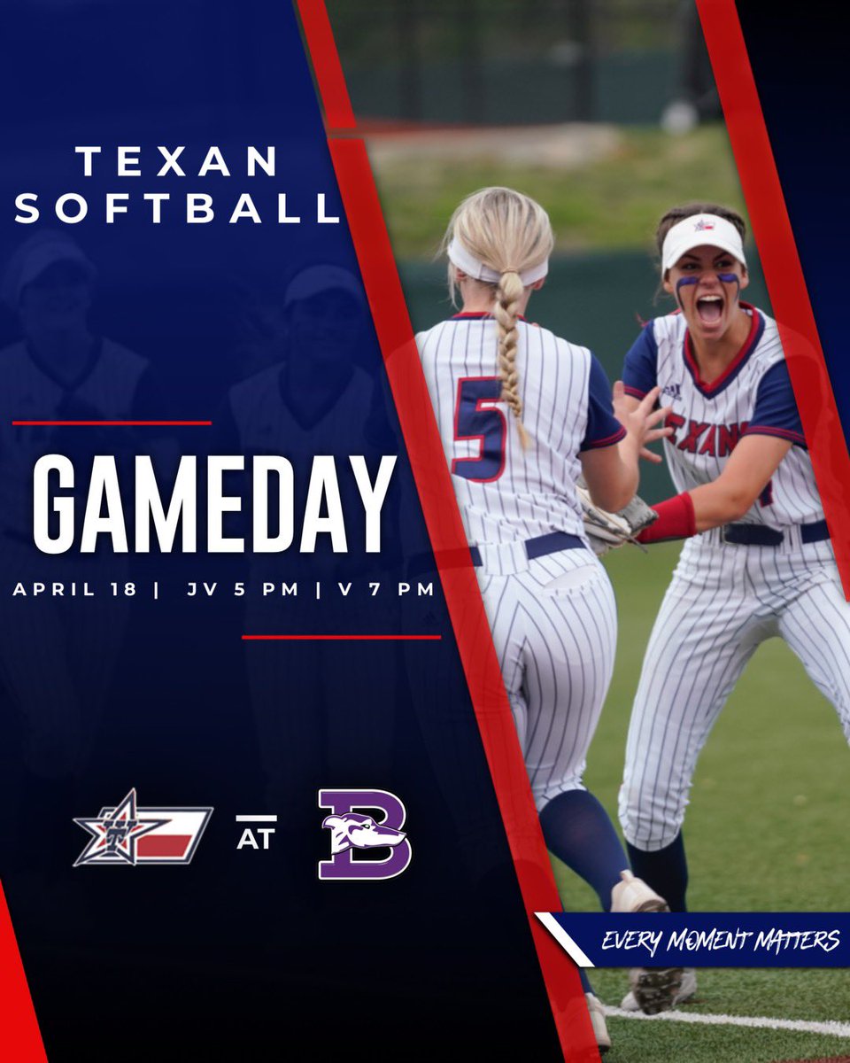 GAME DAY!! The Texan Softball teams take the field one last time this season, on the road at Boerne! Wish them luck!!
TEXAN PRIDE!
TEXAN SOFTBALL..Every Moment Matters