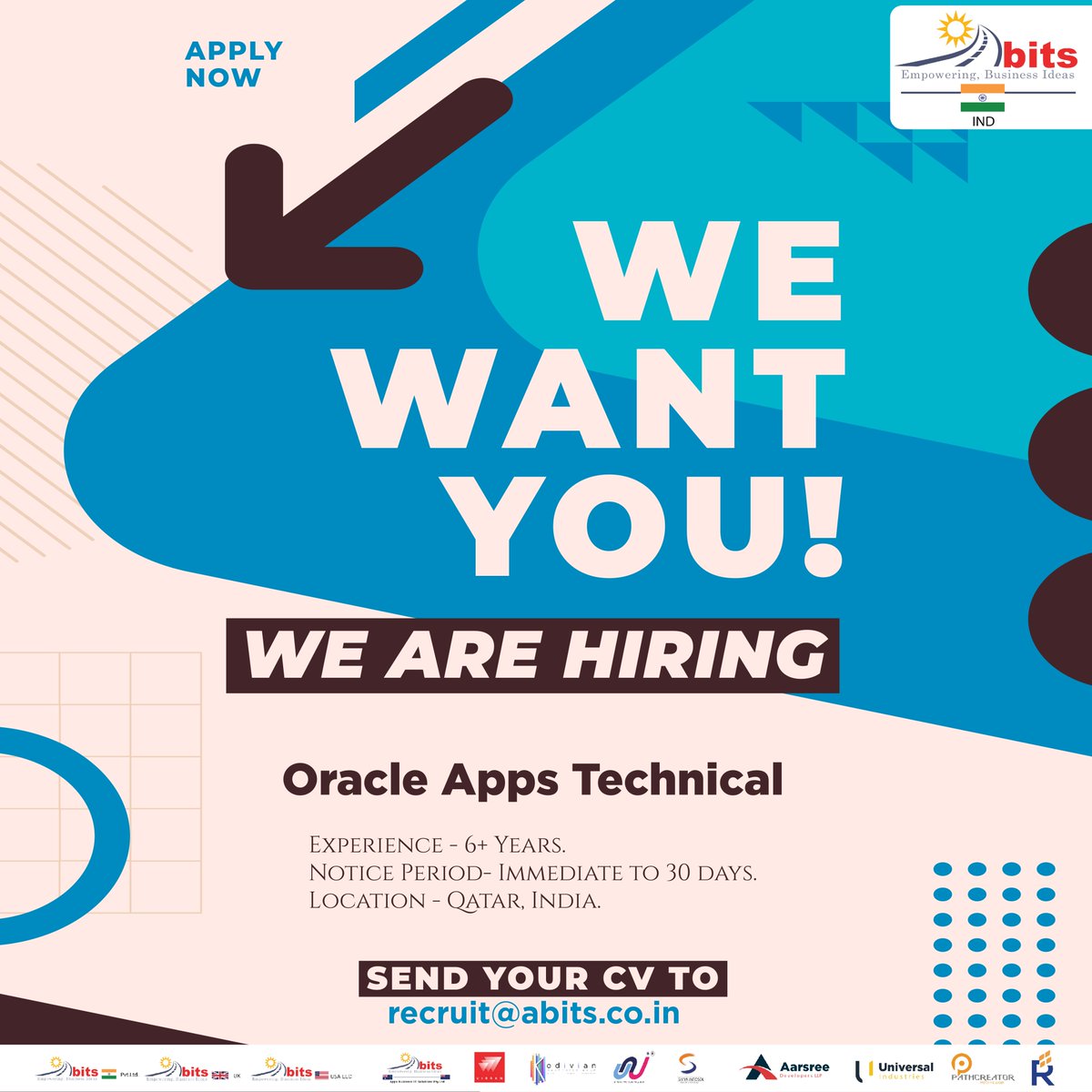 IndiaAbits's tweet image. Oracle Apps Technical
Experience - 6+ Years.
Notice Period- Immediate to 30 days.
Location - Qatar, India.
Job Description:
Experience in RICE components and Forms.
Must have done end to end implementation project.
#abits #ssgroup #oracleapps #technical #hiring #openings