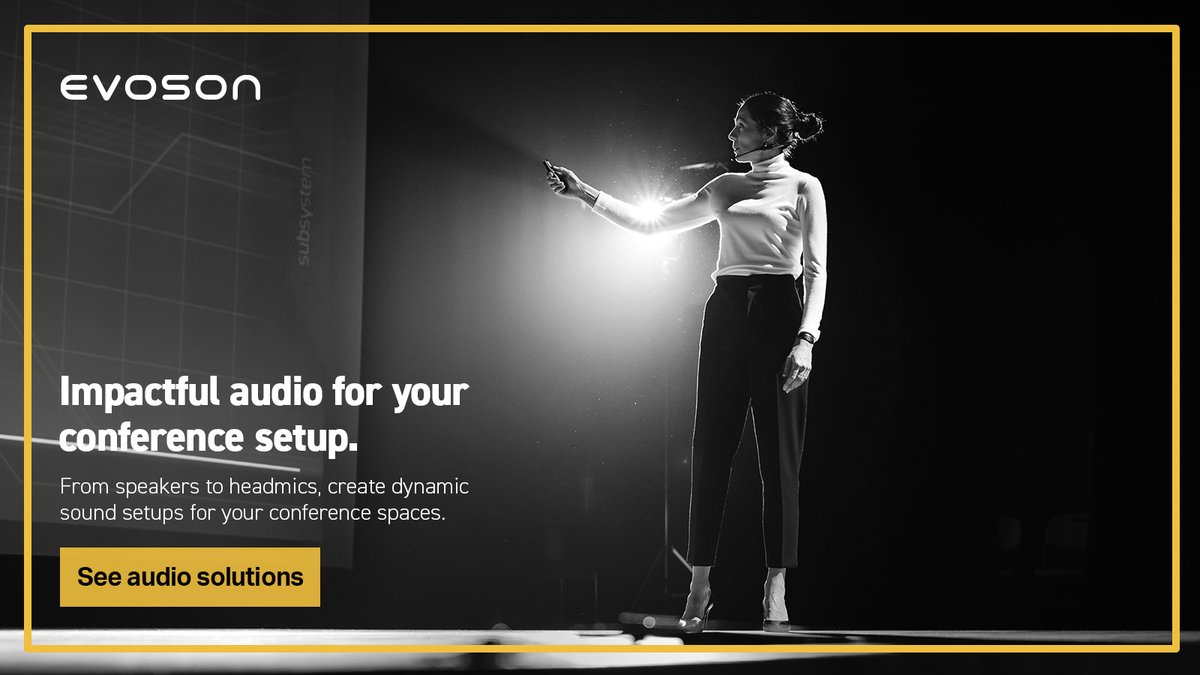 EvosonAudio's tweet image. Stand out from the crowd while delivering presentations. We offer pro audio technologies that will enhance your conference space and provide users with complete control. Check out our solutions at hubs.la/Q01LT3C10

#ACTIVEPRO #headset #speakers #cabinetspeakers #conference