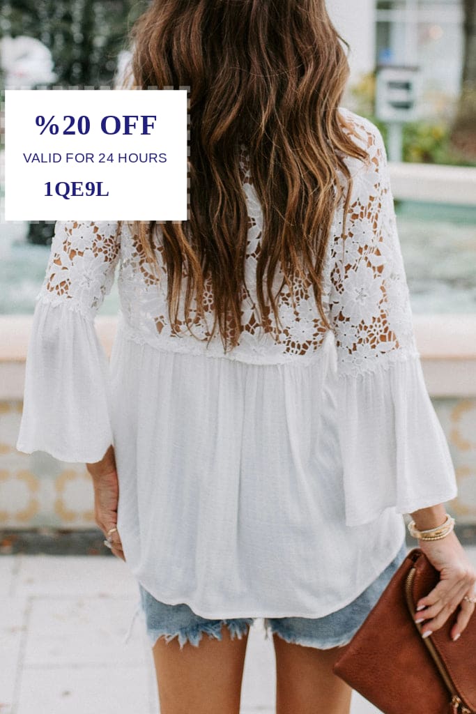 LAGCoffe's tweet photo. Check out this product 😍 Spliced Lace Bell Sleeve Buttoned Blouse 😍 
by Trendsi starting at $45.99. 
Shop now 👉👉 https://t.co/ssy82YHk6d https://t.co/iZYVmKQyfJ